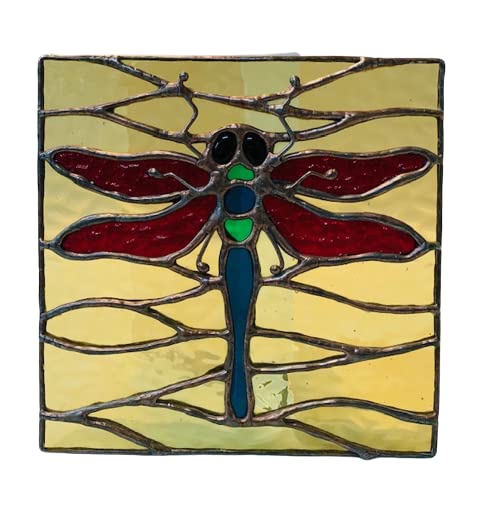 Amazon.co.jp: ステンドグラス トンボ 15X15 : ホーム＆キッチン